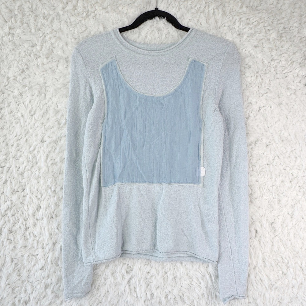 Ader Error 2021 SS Baby Blue‎ Mint Knit Long Sleeve Crew Neck Sweater Size A1